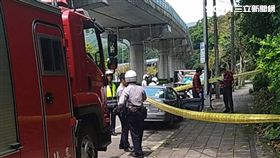 台北市成功路五段許姓女大生車內燒炭自殺現場（翻攝畫面）