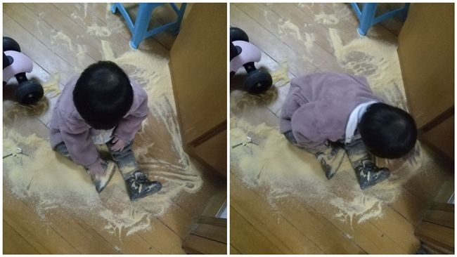 泡奶粉肚子痛…媽見女兒坐地「玩沙」