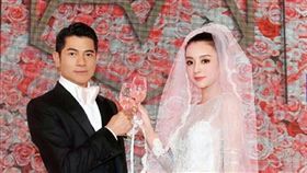 郭富城方媛結婚一週年　罕見結婚照曝光！（圖／翻攝自微博 方媛粉絲團）