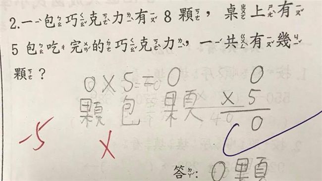 小二數學題超陰險　媽媽看到頭都暈了