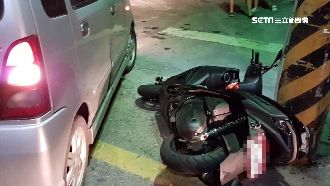 假動作？廂型車「神轉彎」害騎士慘摔