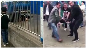 大陸,河南,許昌,西湖公園,遊樂設施,墜地,大擺錘,安全帶（圖/翻攝自微博）