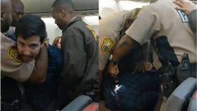 偷吃女乘客豆腐！色狼拒絕下機　遭航警持電擊槍趕下機　圖／翻攝自推特