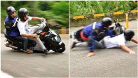  技術87分？騎車過彎…他耍帥硬要壓車　下秒慘摔趴地 圖/翻攝自爆廢公社臉書