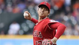 ▲大谷翔平面對休士頓太空人將球速催到101英里（約162公里）。（圖／美聯社／達志影像）