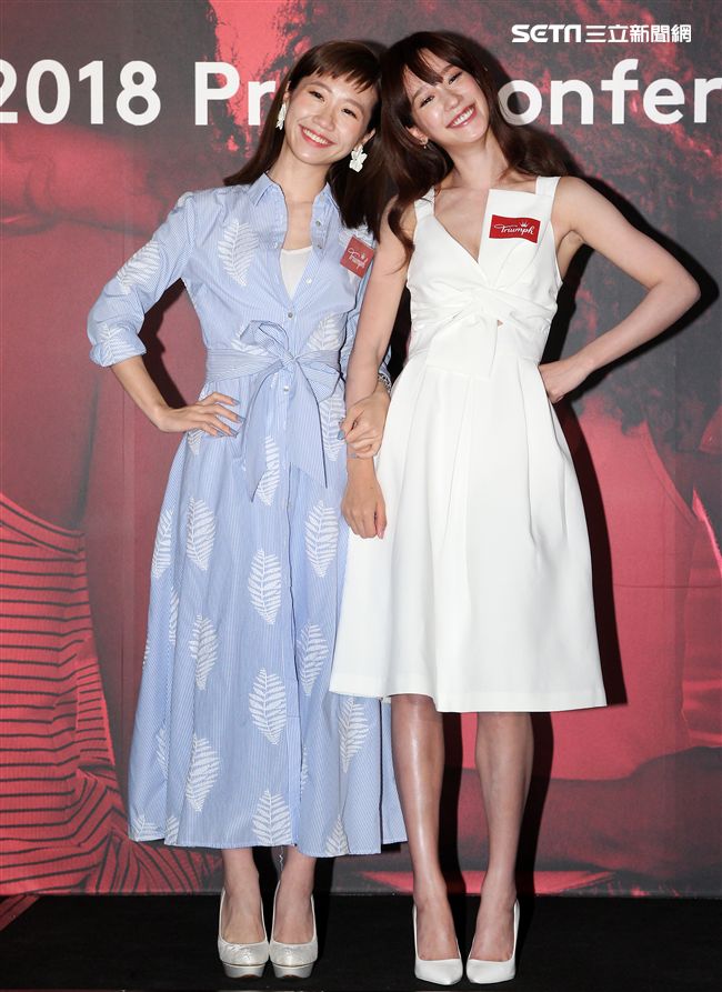 孟耿如偕閨蜜LULU相互爆料閨蜜趣事，連內衣罩杯都一樣。（記者邱榮吉/攝影）