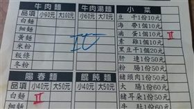 客人菜單這樣劃，竟然說他點的是4份，老闆傻眼。（圖／翻攝爆怨公社）