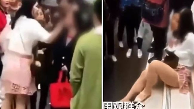 女當街狂賞母親巴掌　路人一腳踹爆她