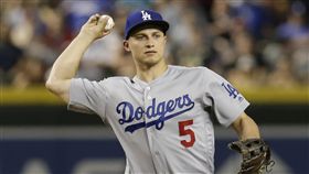 ▲洛杉磯道奇游擊砲Corey Seager手肘開刀缺席本季剩餘賽事。（資料照／美聯社／達志影像）