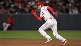 ▲洛杉磯天使二刀流大谷翔平擊出二壘打。（圖／美聯社／達志影像）