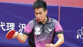 世大運桌球男單　廖振珽晉8強台北世大運28日在新莊體育館進行桌球男子單打16強賽，中華隊選手廖振珽（圖）擊敗比利時選手，順利晉級8強。中央社記者徐肇昌攝　106年8月28日