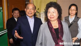 高雄市昂陳菊與前行政院長蘇貞昌見面。 圖／記者林敬旻攝