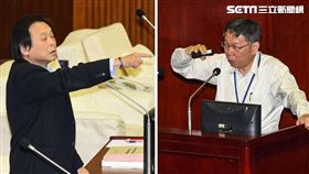 民進黨議員王世堅（左）、柯文哲,柯P（右）（組圖／記者林敬旻攝）