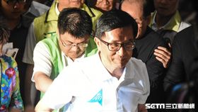 前總統陳水扁出席凱達格蘭基金會募款餐會。 （圖／記者林敬旻攝）