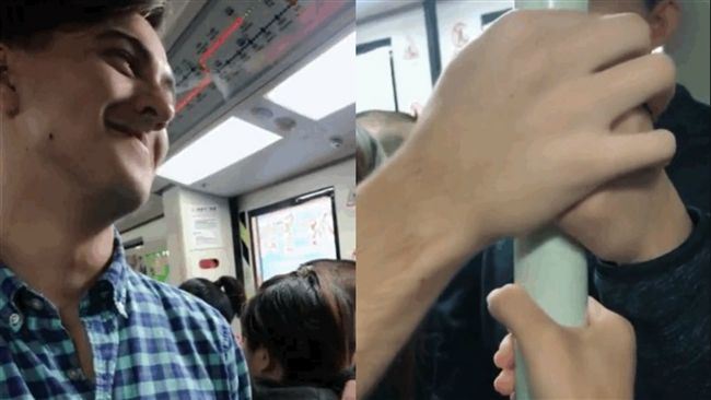 玩地鐵放閃遊戲　老外拒眼瞎直接攔胡