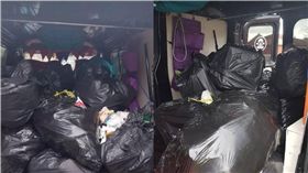 放停車場3天…廂型車慘變「垃圾車」　18袋垃圾塞滿車廂　圖／翻攝太陽報