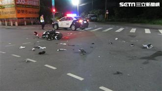 疑貪快闖紅燈　撞車噴飛釀1死1傷