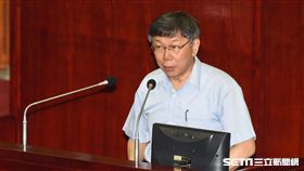 台北市長柯文哲出席市議會專案報告。 （圖／記者林敬旻攝）