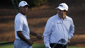 伍茲與米克森。（圖／路透／達志影像）