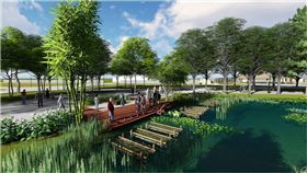 花博后里園區水中花園，展現原民生活智慧。