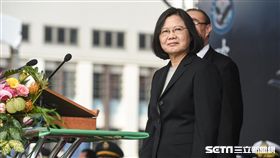 總統蔡英文主持「空軍P-3C成軍暨S-2T除役典禮」。 圖／記者林敬旻攝