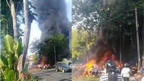 印尼泗水3教堂遭自殺炸彈攻擊！至少2死13傷　圖／翻攝自推特