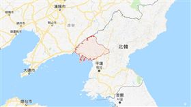 「平安北道」是北韓通往中國的門戶，與中國遼寧省隔著鴨綠江相鄰。（圖／翻攝自Google Map）