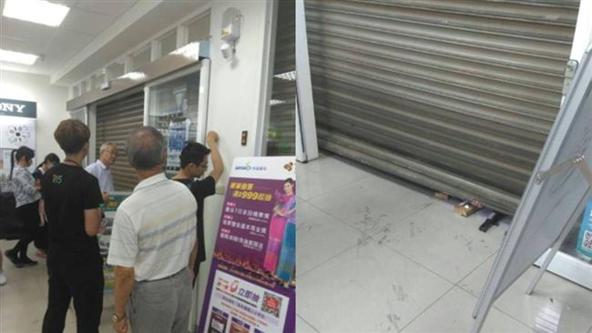 民眾搶辦499…結果鐵門故障困店內