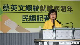 總統蔡英文就職兩週年民調發布記者會。 （圖／記者林敬旻攝）