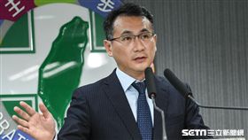 民進黨發言人鄭運鵬。 （圖／記者林敬旻攝）
