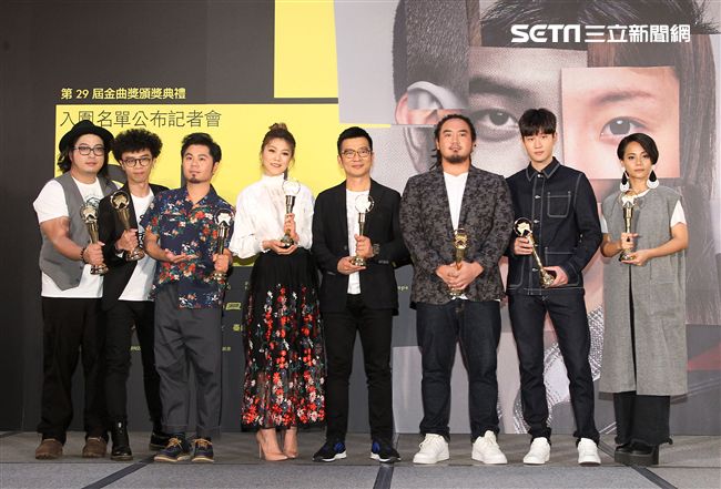 Matzka、曹雅雯、阿爆、周興哲、黃子軒、山平快出席：「第29屆金曲獎入圍名單記者會」。（記者邱榮