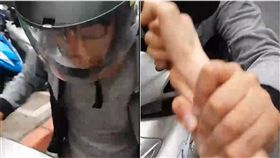 新莊棒球場,不明液體（翻攝畫面）