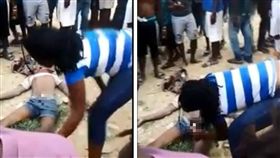 非洲一名強悍的女子，遇到性侵淫狼完全不怕，大膽將淫狼的命根子直接鋸下，就連在場的民眾也氣得拿東西往淫狼身上砸。其他網友看到影片後，紛紛直呼「#metoo的邏輯！」（圖／翻攝自《KAOTIC》）