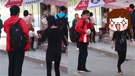 大树君原JokeTV,街頭,實測,講電話,聽電話,實況主,美女,綜藝節目,日本,曬衣架,蔥　圖／翻攝自YouTube https://goo.gl/rCPZid