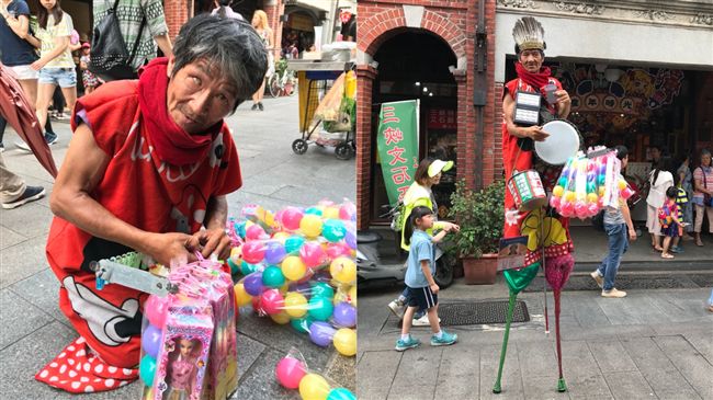 無畏曾遭絆倒　視障翁踩高蹺還送回禮