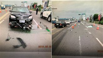 酒駕闖紅燈撞飛女騎士　撞擊畫面曝光