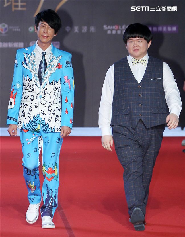 第二屆金羽獎星光大道張勝豐、林育羣。（記者邱榮吉/攝影）