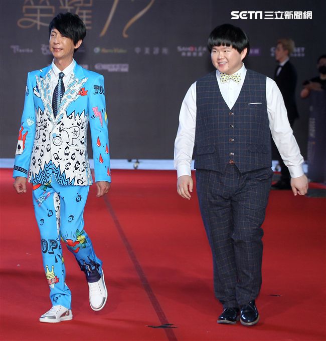 第二屆金羽獎星光大道張勝豐、林育羣。（記者邱榮吉/攝影）