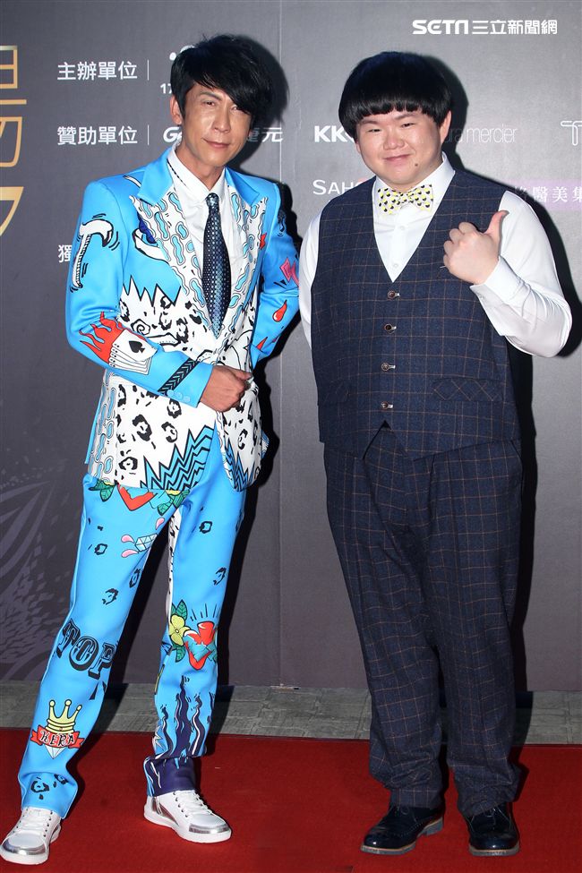 第二屆金羽獎星光大道張勝豐、林育羣。（記者邱榮吉/攝影）