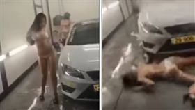 加拿大洗車保養廠RestorFX有一名性感比基尼辣妹，替顧客洗車時不小心踩到泡泡滑倒仆街，當場「用臉洗地」。其他網友看到後，紛紛笑問「車主當時的反應是…？」　（圖／翻攝自YouTube《爆料公社3.0》）