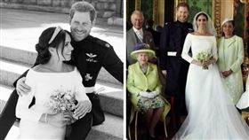 英國,哈利王子,梅根,結婚照,王室,婚禮,喬治王子,夏綠蒂公主,女王（圖／翻攝自@KensingtonRoyal）