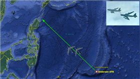 不甘示弱！陸起降訓練剛結束　美派B-52轟炸機赴南海　圖／翻攝推特