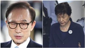  前南韓總統李明博、朴槿惠，合成圖/美聯社/達志影像