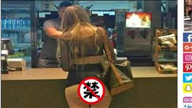 母湯喔！醉女「尺度大開」　光屁屁買漢堡嚇傻網友　圖／翻攝每日郵報