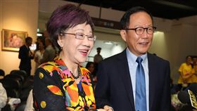 呂秀蓮丁守中出席周大觀文教基金會活動前副總統呂秀蓮（左）、國民黨台北市長參選人丁守中（右）24日在台北出席周大觀文教基金會「母愛戰勝殘疾」頒獎記者會，兩人握手致意，丁守中祝福呂秀蓮被民進黨提名。中央社記者張皓安攝  107年5月24日