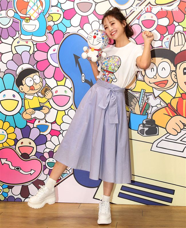 鬼鬼吳映潔出席多啦A夢系列活動。（記者邱榮吉/攝影）