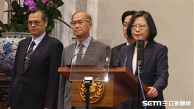 總統蔡英文，陸委會主委陳明通。（圖／記者盧素梅攝）