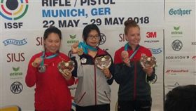 林穎欣拿下2018世界盃女生10公尺空氣步槍金牌。（圖／
中華民國射擊協會提供）