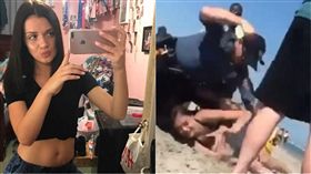 美國,New Jersey,Wildwood beach,海灘,毆打,警員,警察,執法過當,Emily Weinman,飲酒,酒　圖／翻攝自臉書、推特　https://goo.gl/U9p9AR