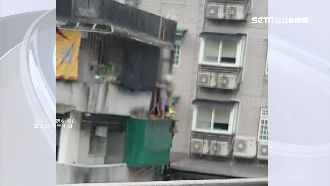 93歲嬤忘記帶鑰匙　4樓垂降卡半空